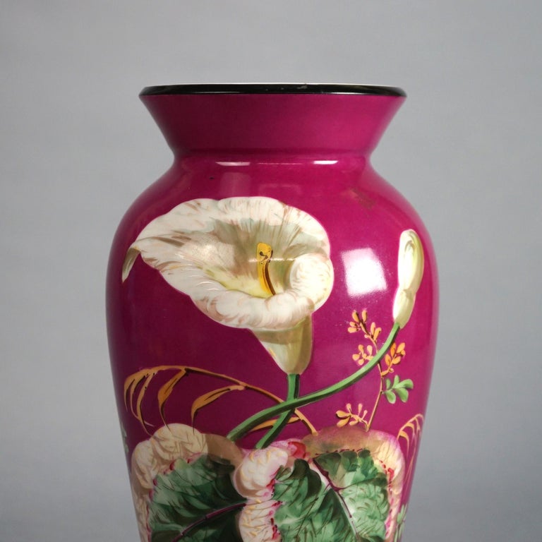 Antique Old Paris Floral Decorated & Gilt Porcelain Vase C1890