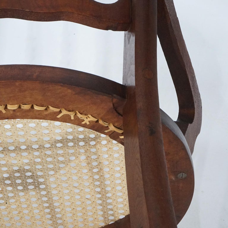 Antique Set of Four Victorian Walnut & Pressed Cane Dining Chairs, Circa 1890