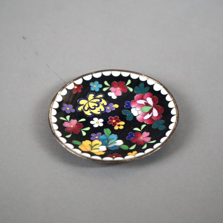 Twelve Various Chinese Cloisonne Floral Enameled Items C1920