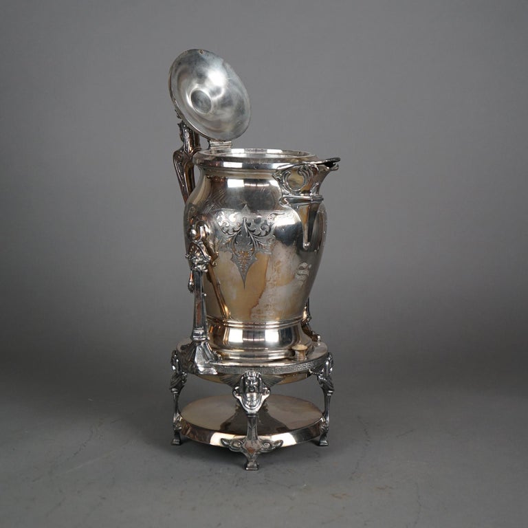 Antique Figural Silver Plated Tilting Tea Pot C1890