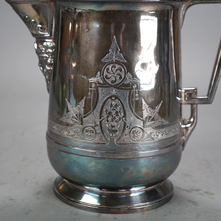 Antique Silver Plated Insulated Water Pitcher C1890