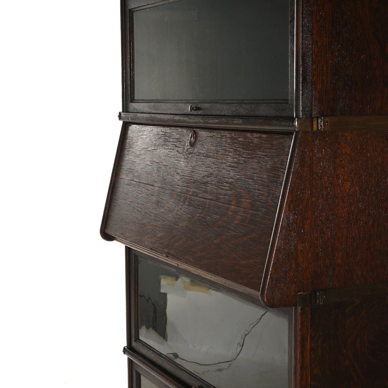 Antique Arts & Crafts Macey Five Stack Oak Barrister Bookcase & Desk c1920