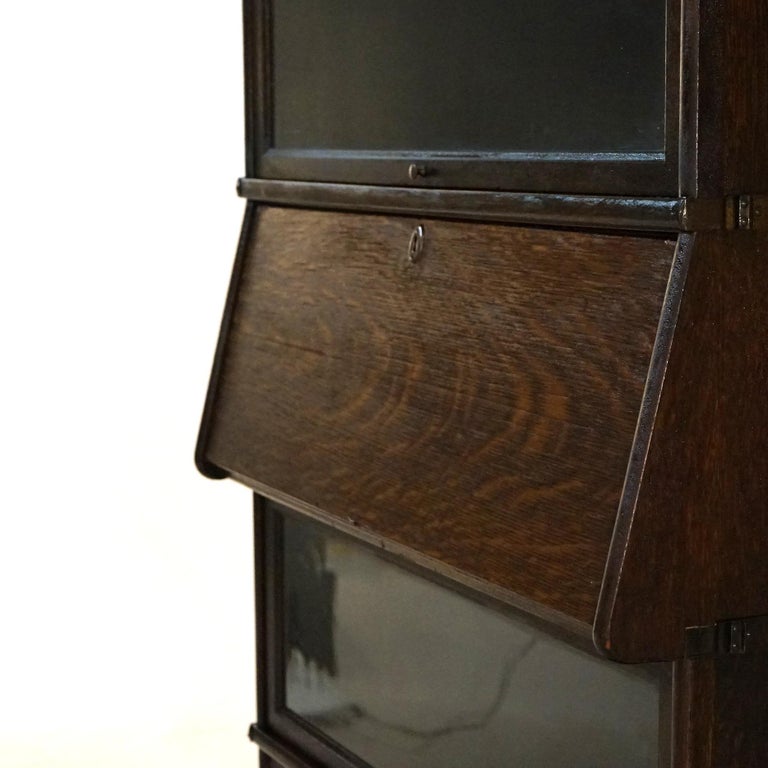 Antique Arts & Crafts Macey Five Stack Oak Barrister Bookcase & Desk c1920