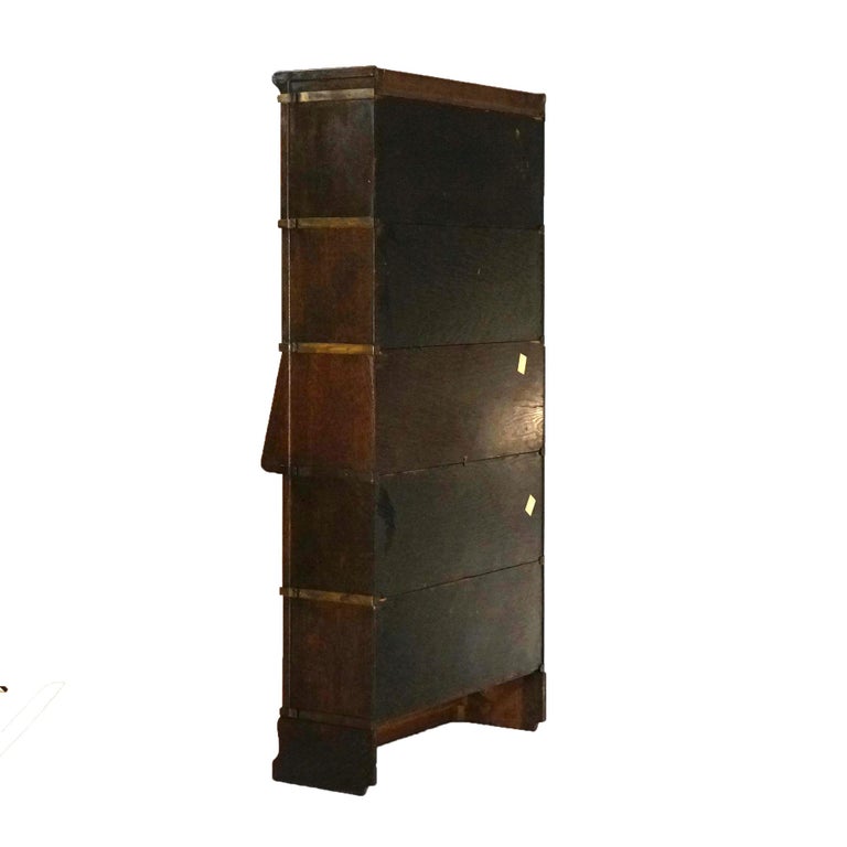 Antique Arts & Crafts Macey Five Stack Oak Barrister Bookcase & Desk c1920
