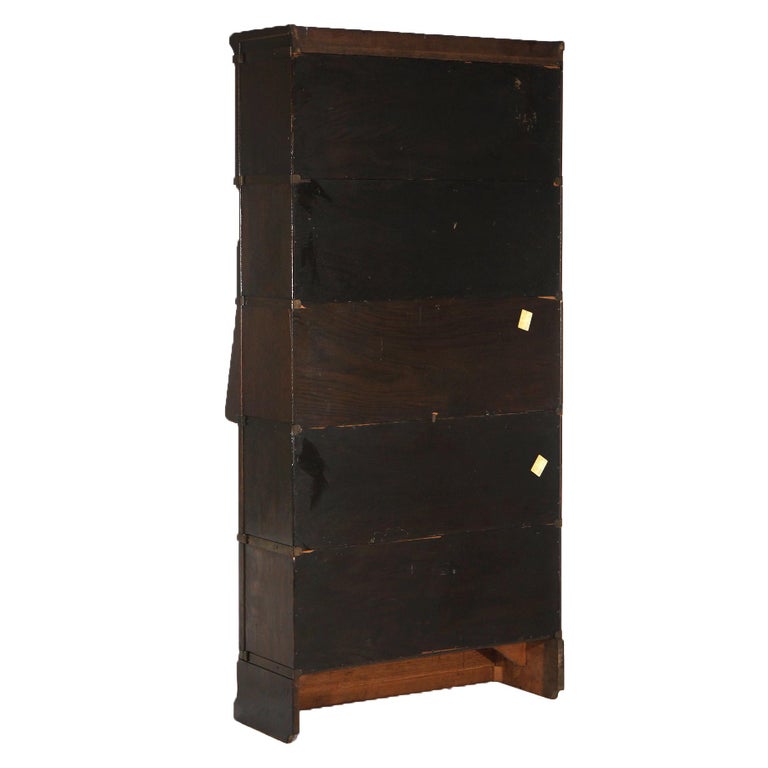 Antique Arts & Crafts Macey Five Stack Oak Barrister Bookcase & Desk c1920