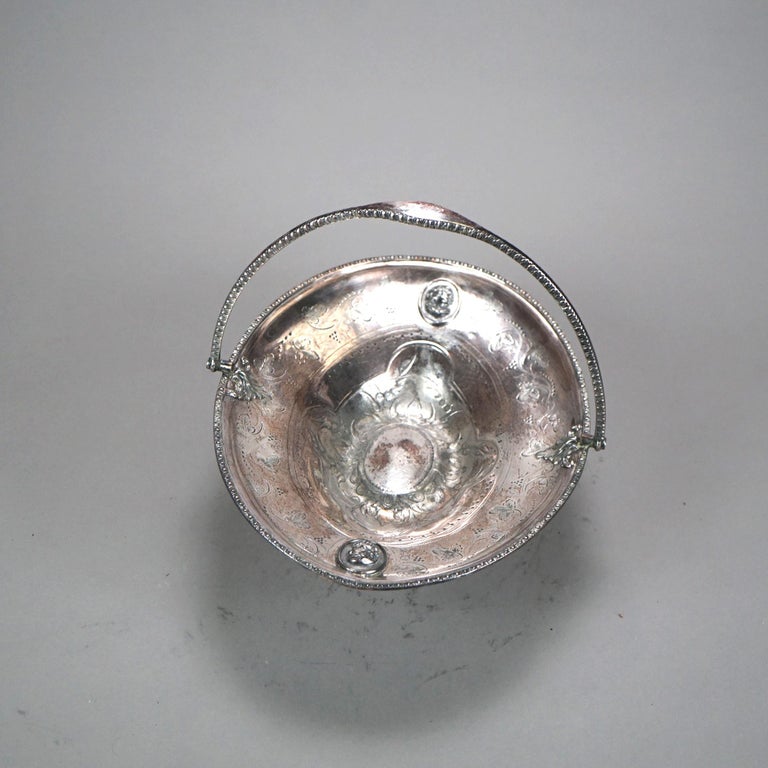 Antique Figural Silver Plated Fruit Bowl C1890