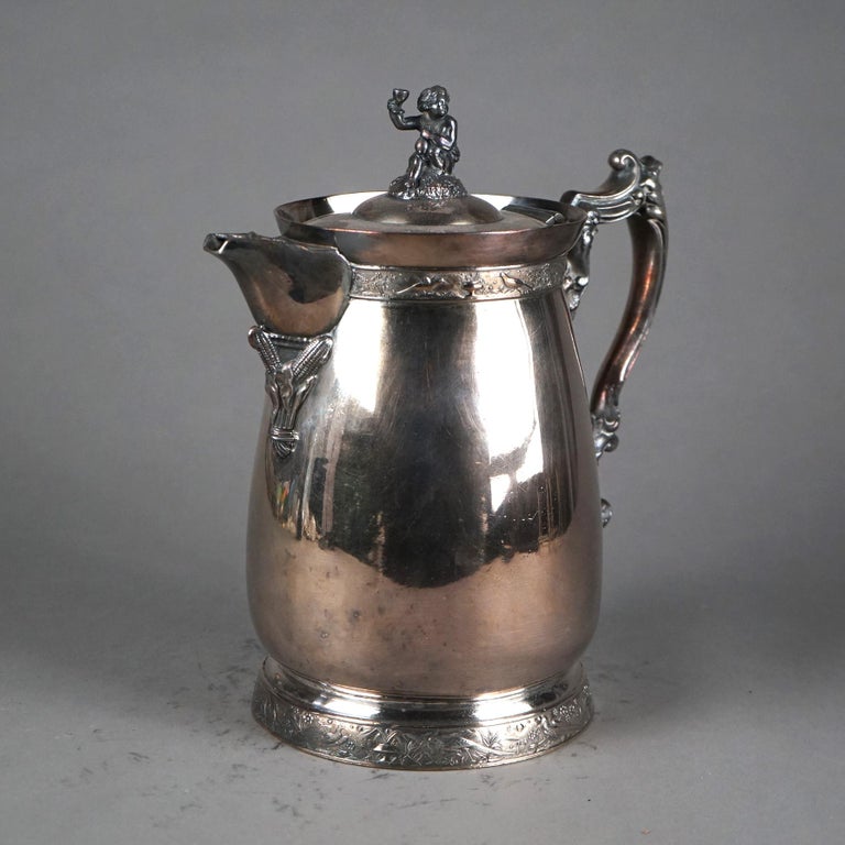 Antique Silver Plated Insulated Water Pitcher C1890
