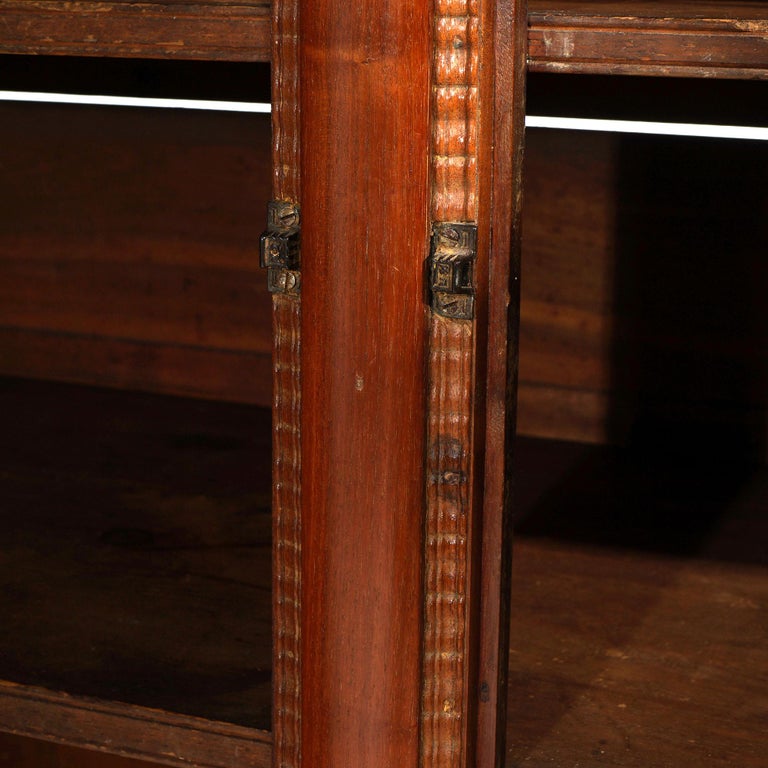 Antique Walnut Carved Country Sideboard 19th C