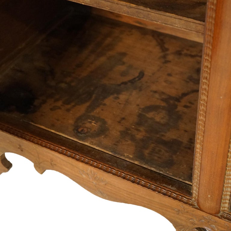 Antique Walnut Carved Country Sideboard 19th C