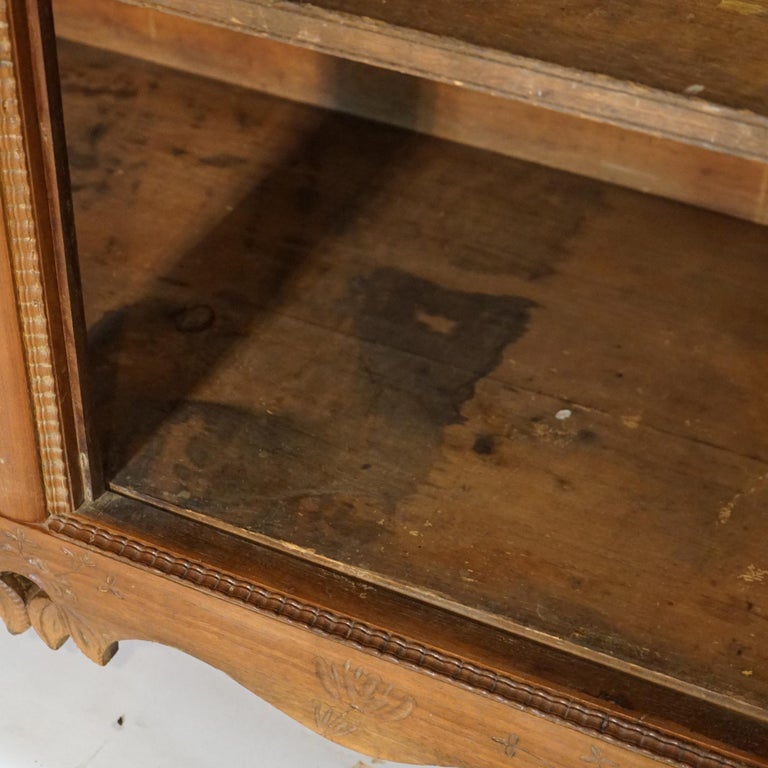 Antique Walnut Carved Country Sideboard 19th C