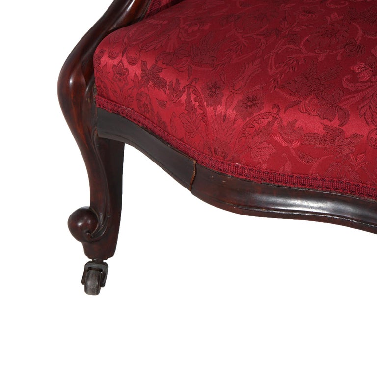 Antique French Victorian Louis XV Style Upholstered Parlor Chair C1890