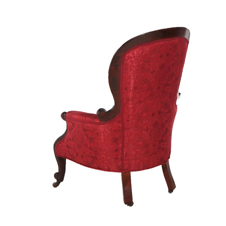 Antique French Victorian Louis XV Style Upholstered Parlor Chair C1890