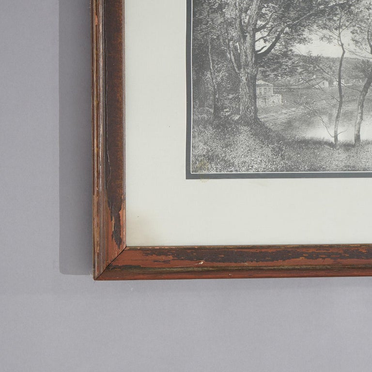 Framed Print, Copy after Corot French Impressionist La Sepia Landscape, 20th C