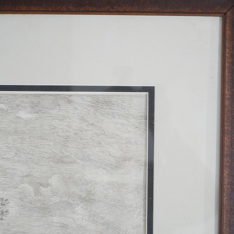 Framed Print, Copy after Corot French Impressionist La Sepia Landscape, 20th C