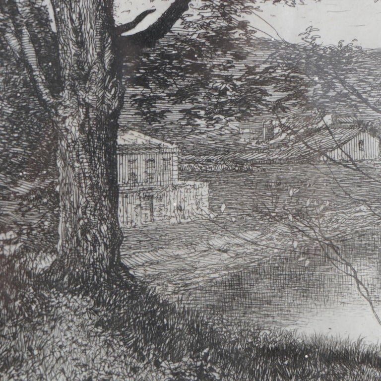 Framed Print, Copy after Corot French Impressionist La Sepia Landscape, 20th C