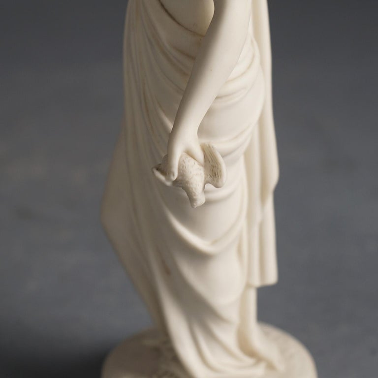 Antique Neoclassical Porcelain Figure of a Classical Woman in Mourning C1850