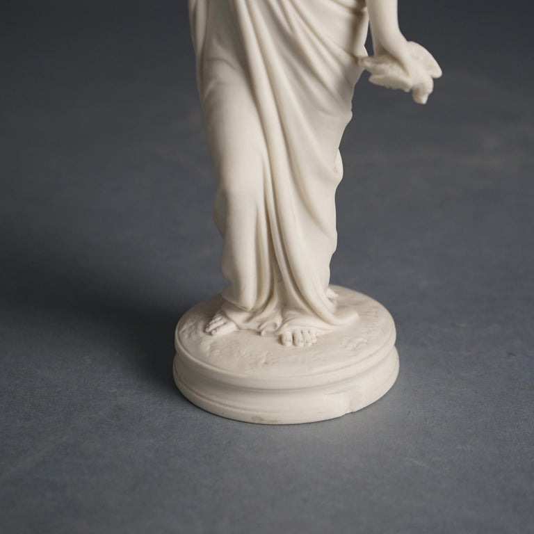 Antique Neoclassical Porcelain Figure of a Classical Woman in Mourning C1850