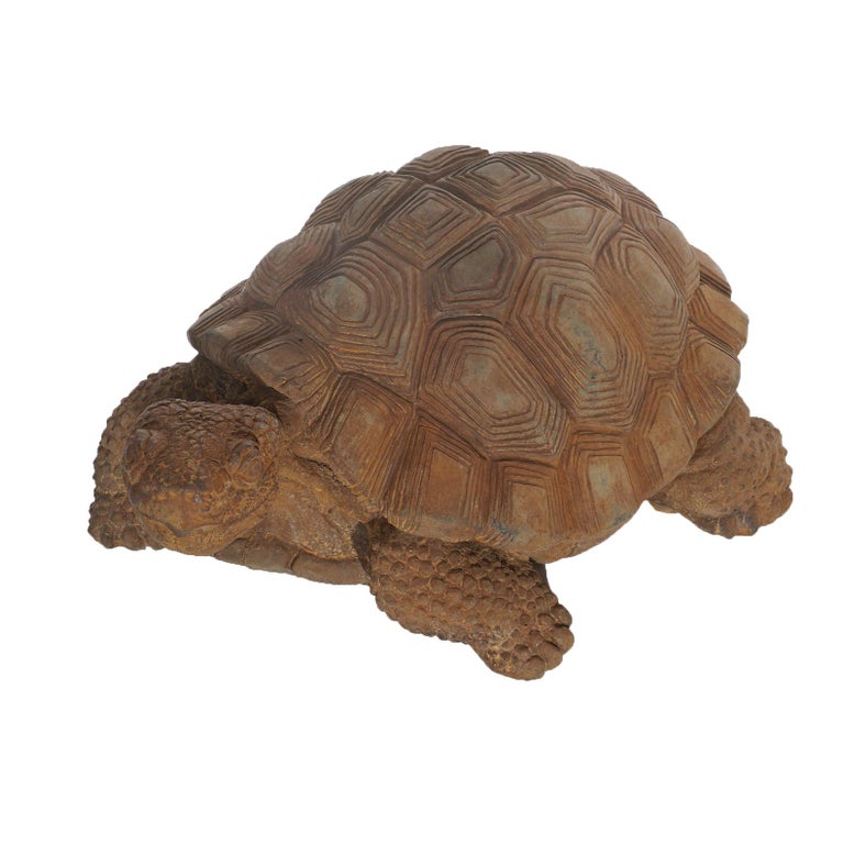 Bronze Finished Cast Hardstone Garden Tortoise 20thC