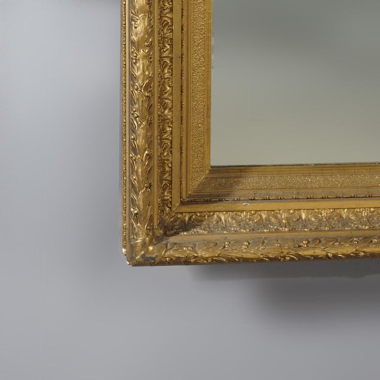 Antique French First Finish Giltwood Framed Wall Mirror C1900