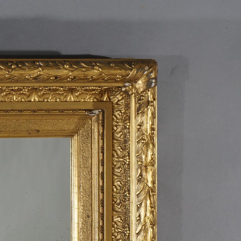 Antique French First Finish Giltwood Framed Wall Mirror C1900