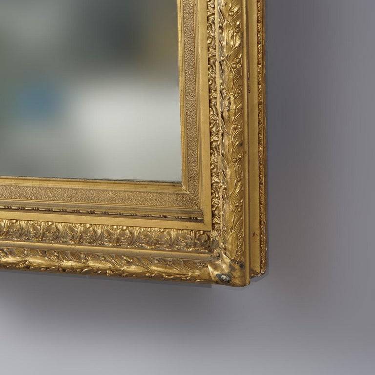 Antique French First Finish Giltwood Framed Wall Mirror C1900