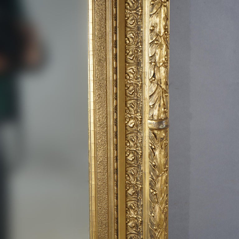 Antique French First Finish Giltwood Framed Wall Mirror C1900