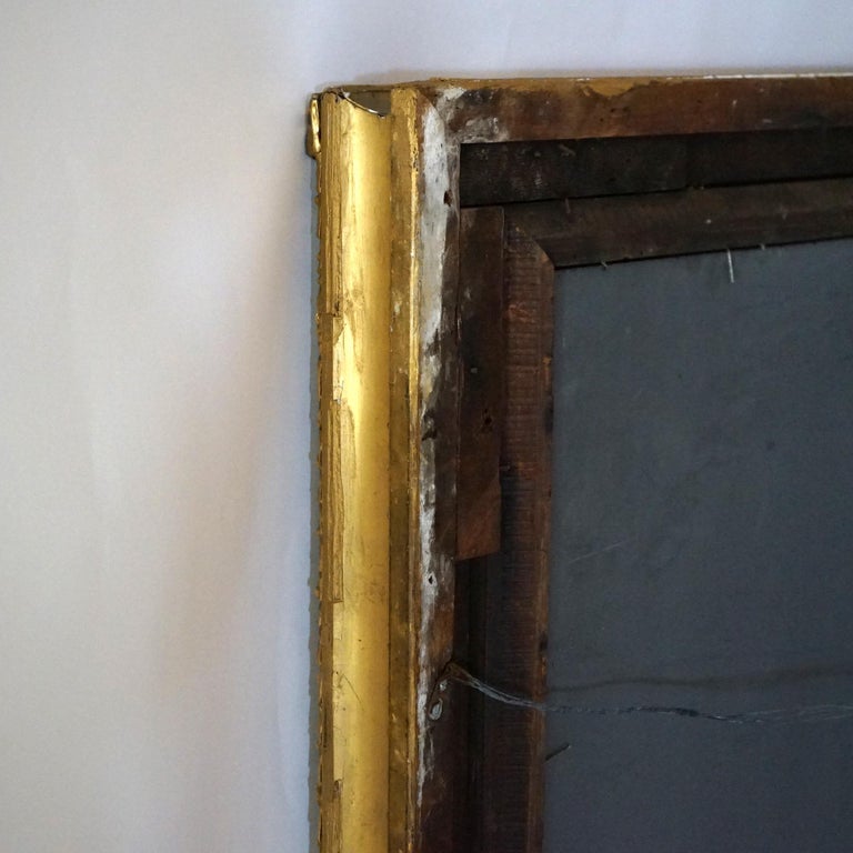 Antique French First Finish Giltwood Framed Wall Mirror C1900