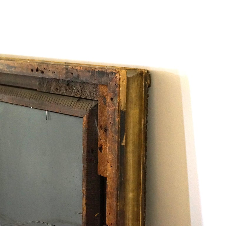 Antique French First Finish Giltwood Framed Wall Mirror C1900