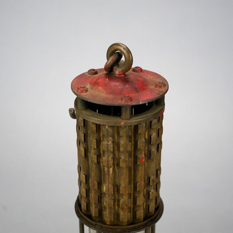 Antique Wolf Safety Lamp of America Co. New York, Coal Miners Lamp, 19th C