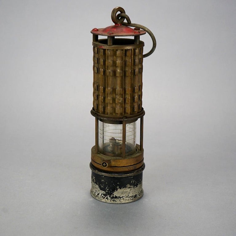 Antique Wolf Safety Lamp of America Co. New York, Coal Miners Lamp, 19th C