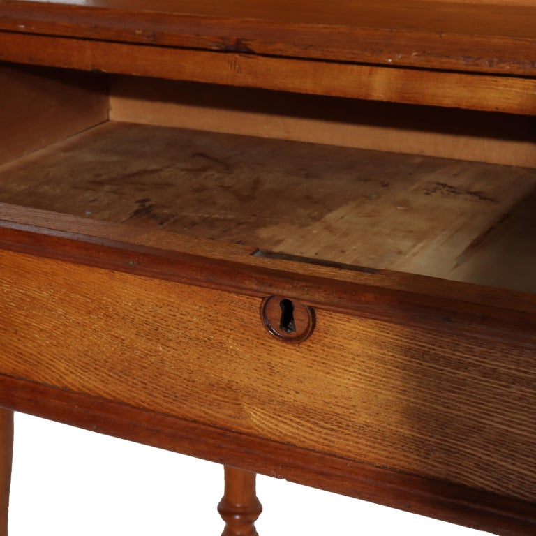 Antique Victorian Chestnut & Walnut Plantation Drop Front Desk c1890