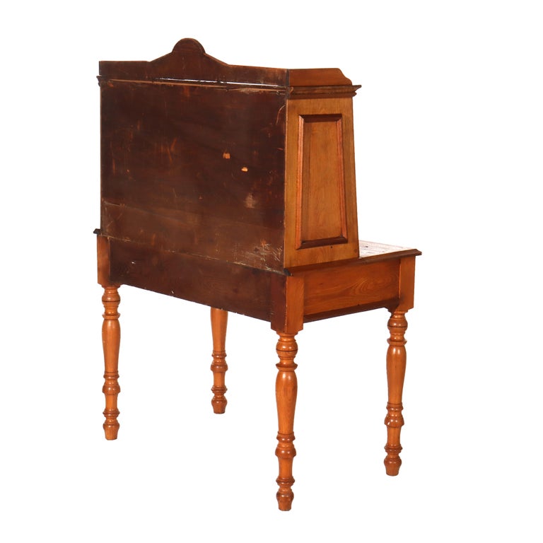 Antique Victorian Chestnut & Walnut Plantation Drop Front Desk c1890