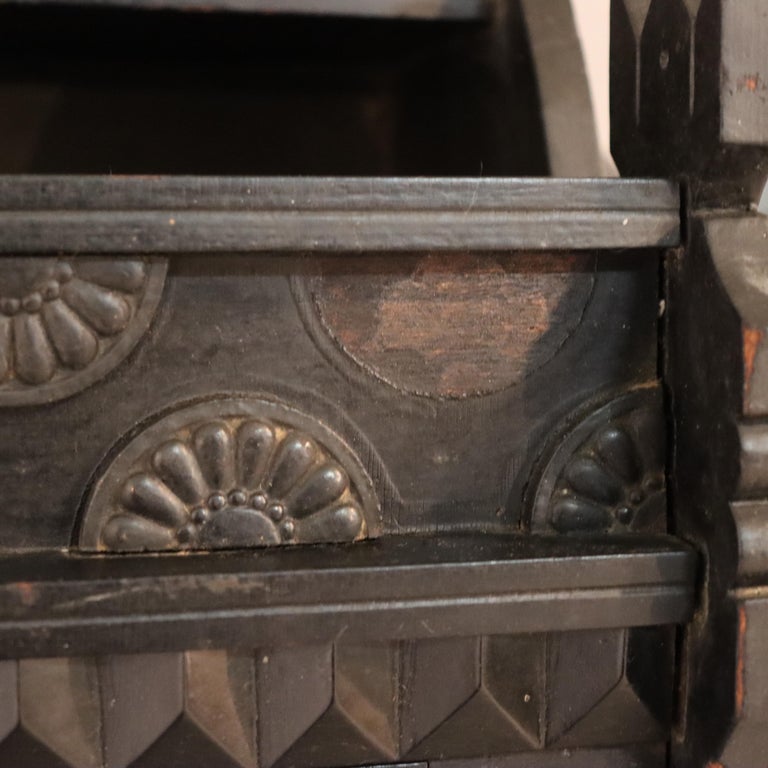 Antique Kimble & Cabus attr Aesthetic Movement Ebonized Wall Cabinet c1870