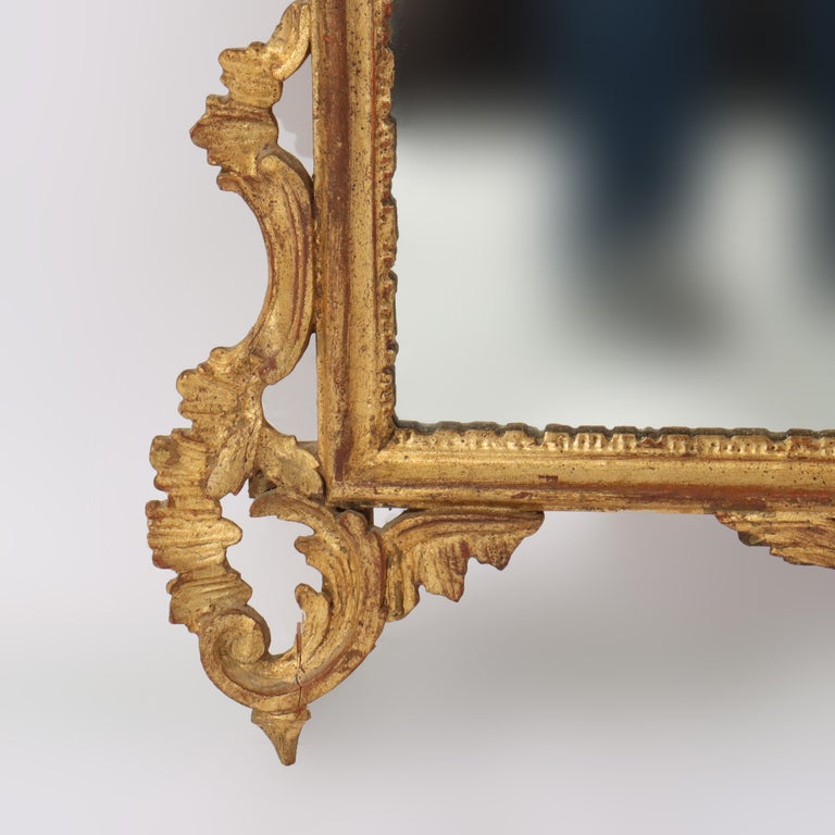 Pair of Antique French Louis XIV Gilt Wood Mirrors C1920