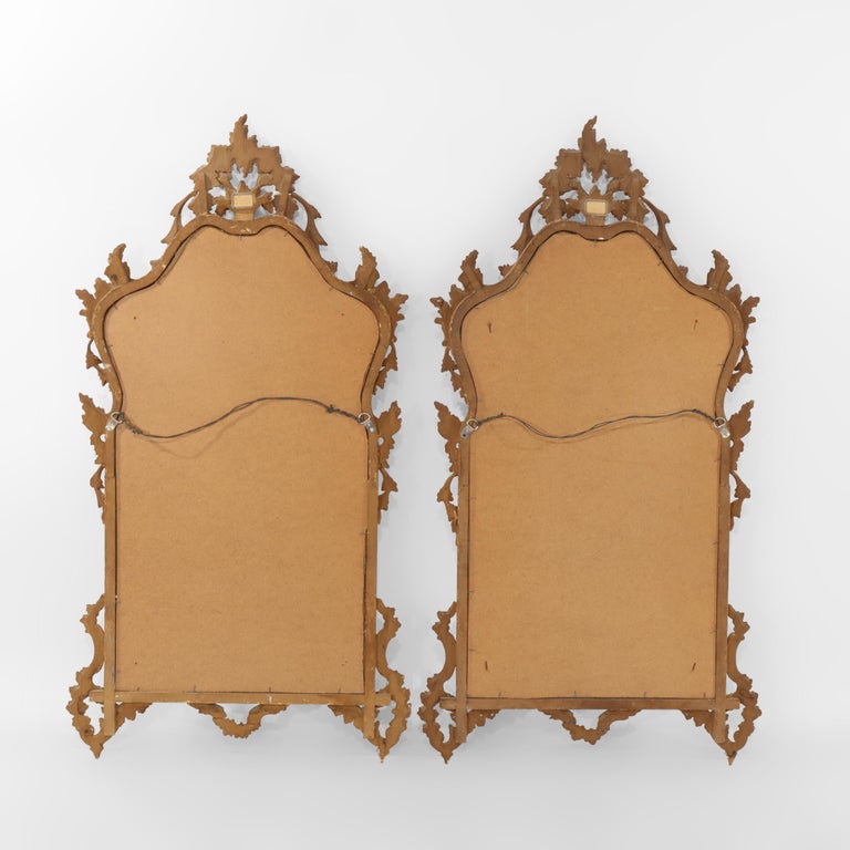 Pair of Antique French Louis XIV Gilt Wood Mirrors C1920