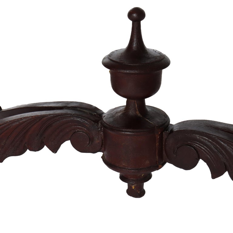 Antique Carved Walnut Marble Turtle Top Table C1890