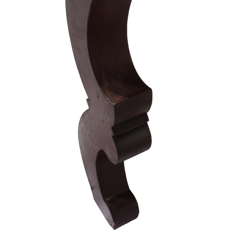 Antique Carved Walnut Marble Turtle Top Table C1890