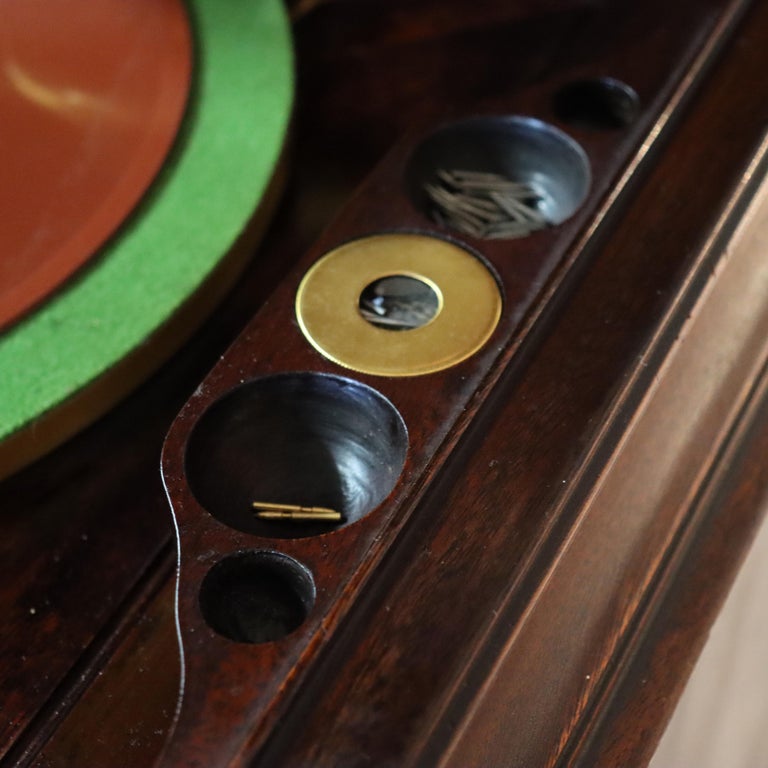 Victrola XVI Mahogany Upright Disc Player & Discs C1900