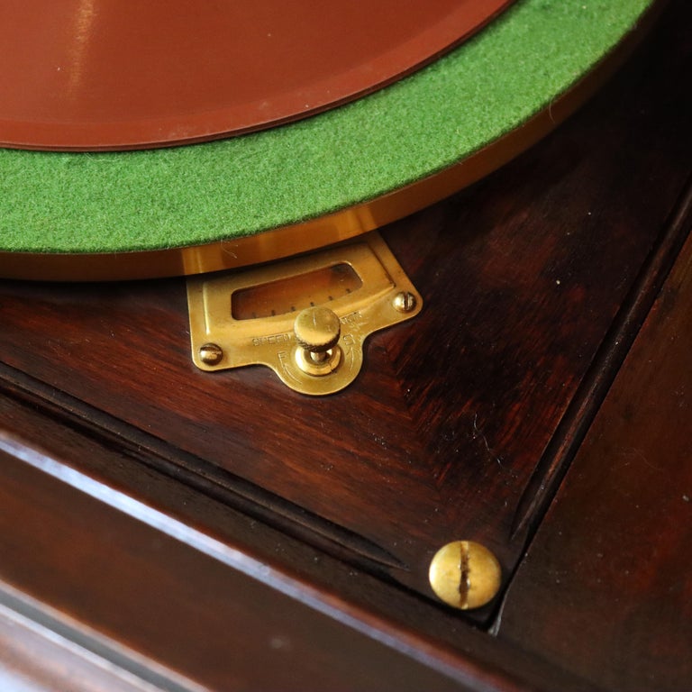 Victrola XVI Mahogany Upright Disc Player & Discs C1900