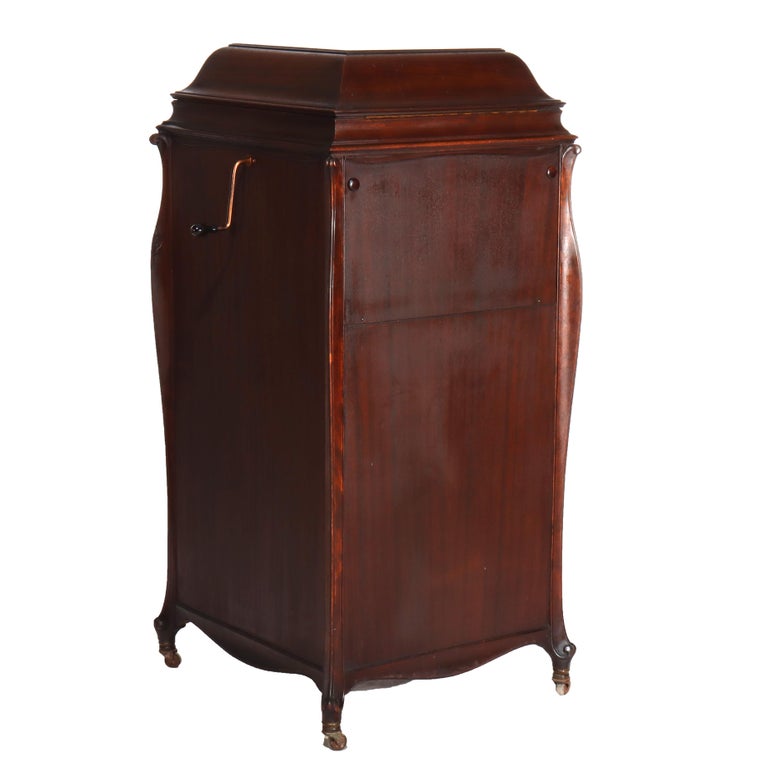 Victrola XVI Mahogany Upright Disc Player & Discs C1900
