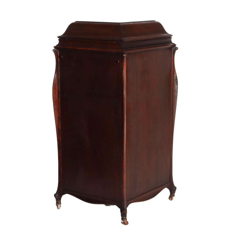 Victrola XVI Mahogany Upright Disc Player & Discs C1900