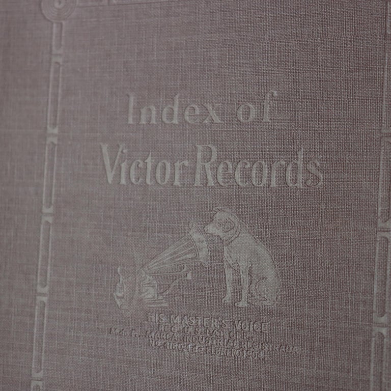 Victrola XVI Mahogany Upright Disc Player & Discs C1900