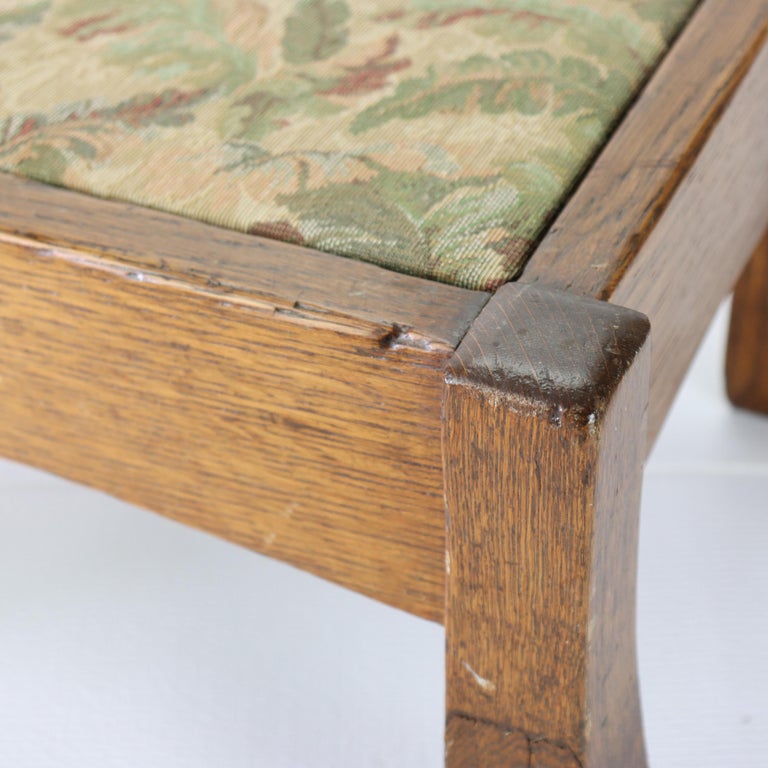 Antique Stickley School Oak Flared Leg Footstool C1920