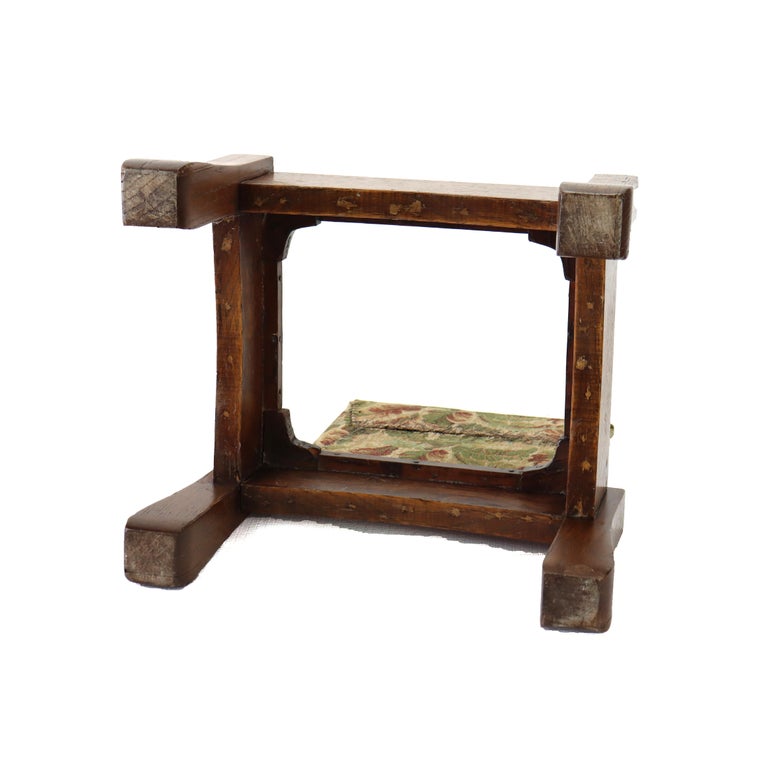 Antique Stickley School Oak Flared Leg Footstool C1920