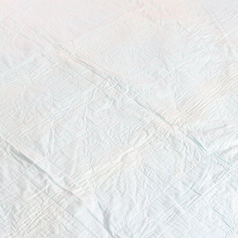 Antique Hand Sewn & Embroidered Amish Quilt, Dresden Plate, C1900