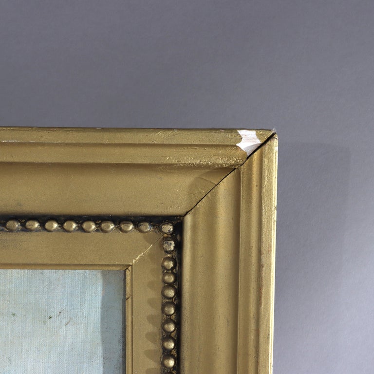 Large Antique Oil on Canvas Landscape Painting C1907