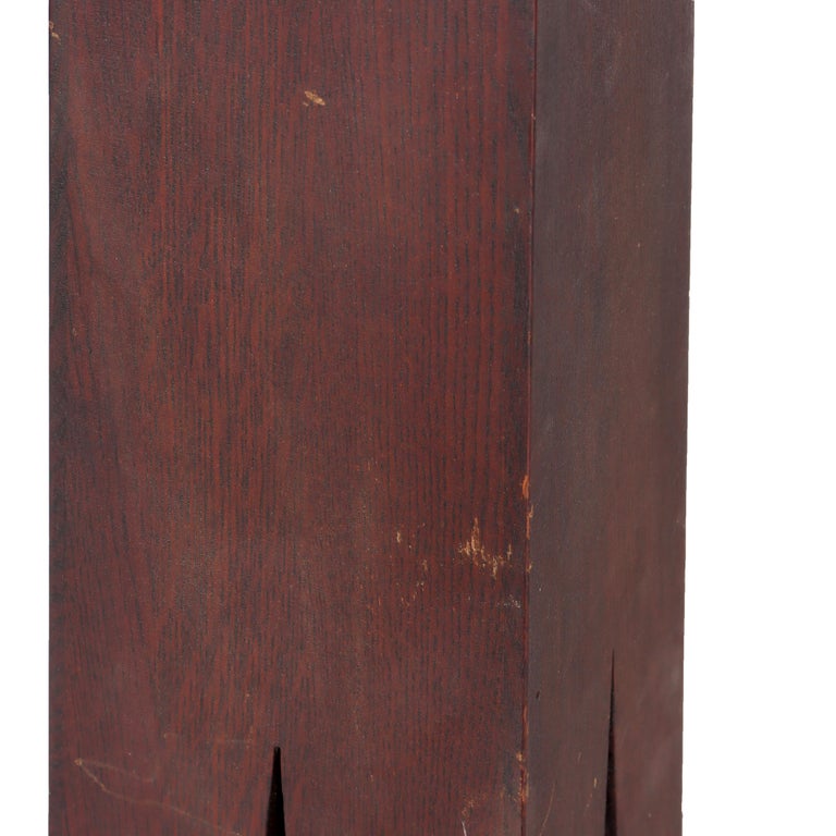 Antique Frank Lloyd Wright School Arts & Crafts Oak Cut Out Plant Stand C1910