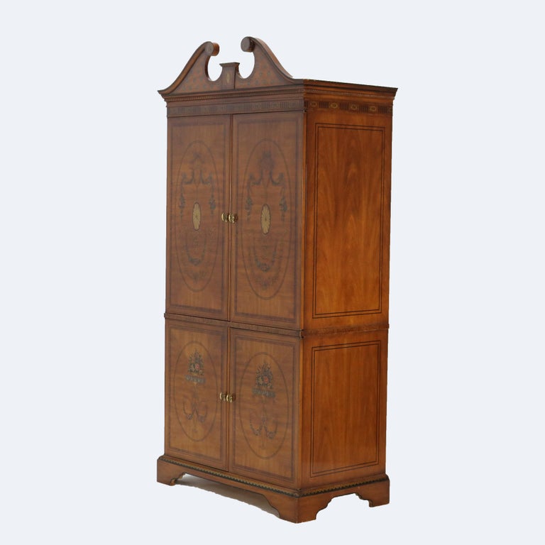 Vintage Drexel Heritage English School Adam’s Style Neoclassical Armoire 20thC
