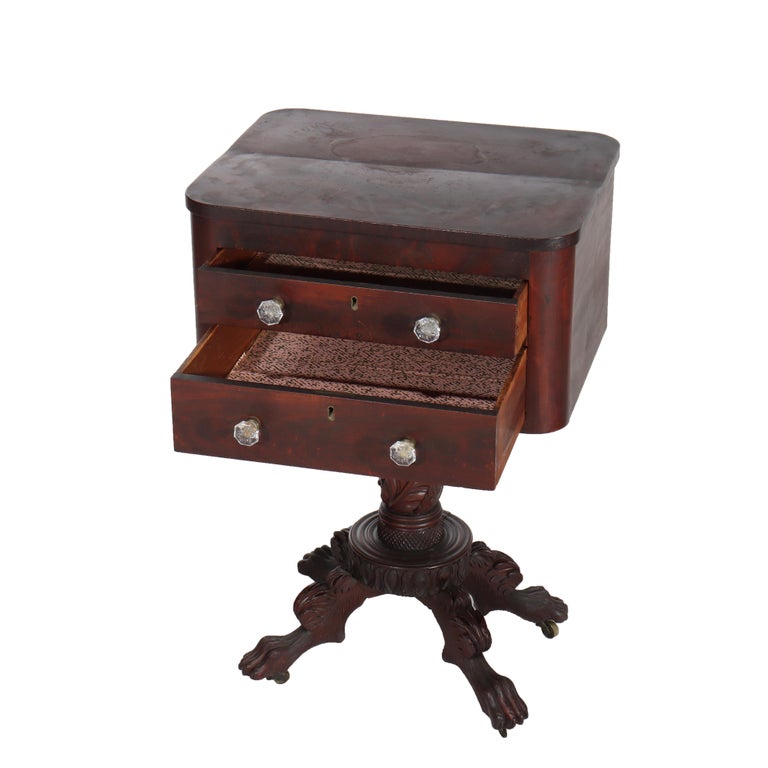 American Empire Quervelle School Mahogany Work Stand C1840