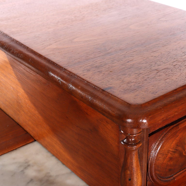 Renaissance Revival Mirrored Drop Center Walnut & Marble Dresser C1890